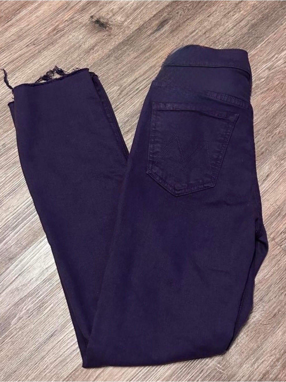 MOTHER Straight Leg Jeans in BlackBerry Cordial Sz 24 EUC